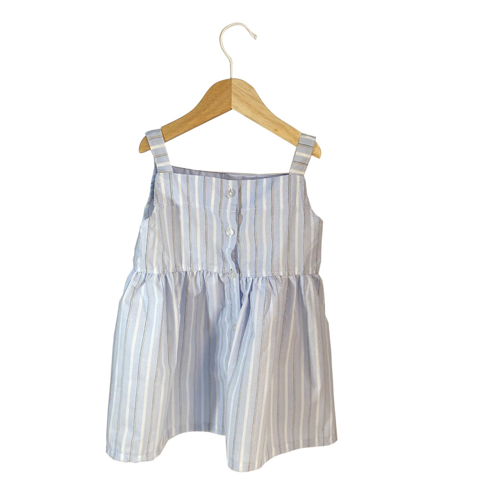 006 Φόρεμα με ρίγα γαλάζιο με κουμπάκια - Image 1