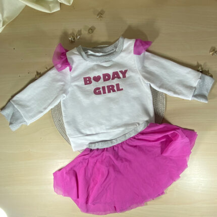 Σετ φούτερ bday girl και φούστα τούλινη