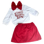 Σετ φούτερ φούστα και φιόγκος santa baby