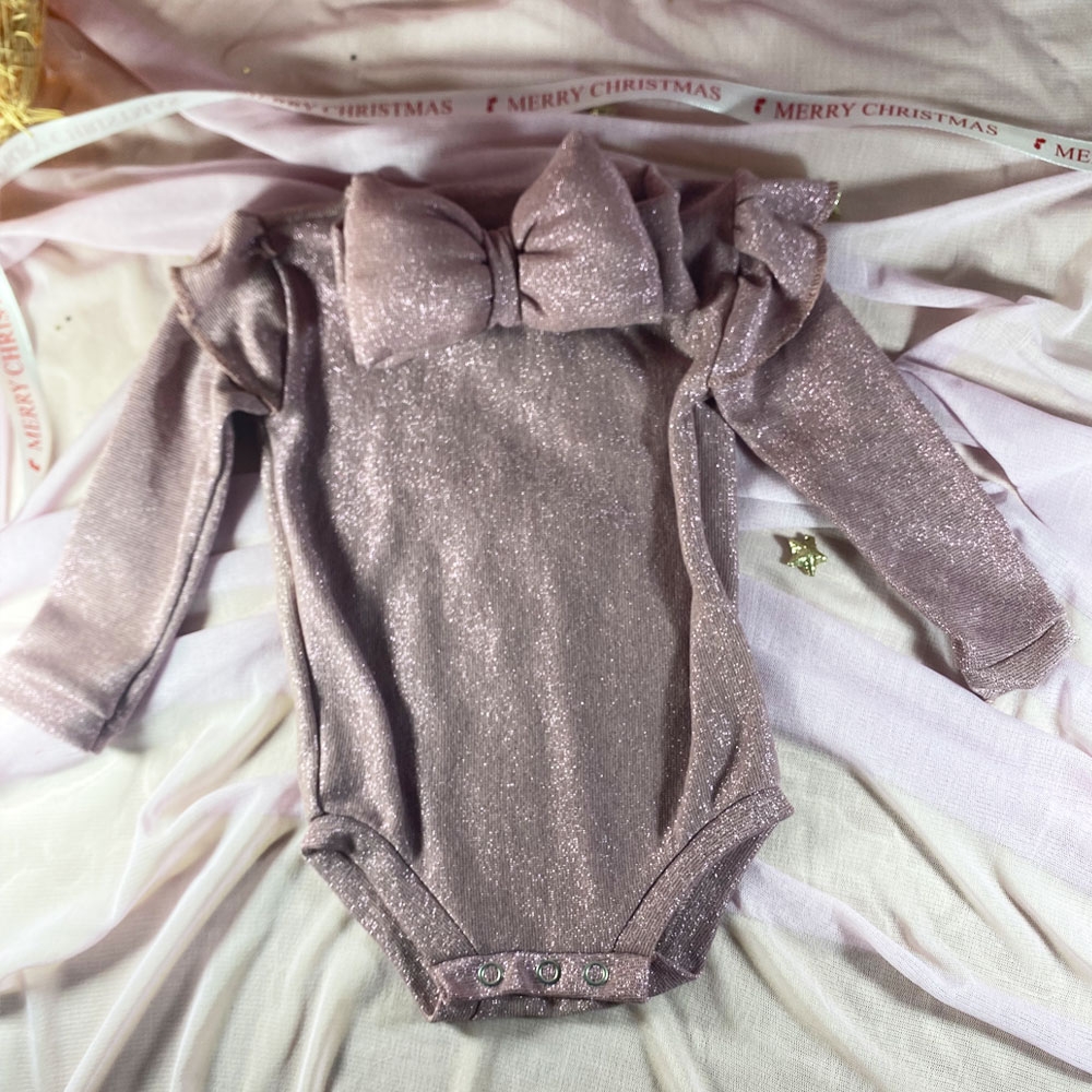 037_1 Κορμάκι ροζ και κορδέλα - Image 1