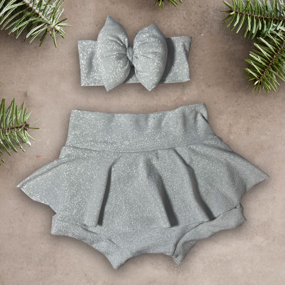 020 Σετ Φούστα και Κορδέλα Silver Βρεφικό παιδικό - Image 1