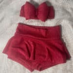 Σετ Φούστα και Κορδέλα Μπορντό Γυαλιστερό Βρεφικό