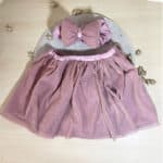 Σετ Φούστα και Κορδέλα Ροζ με Τούλι Βρεφικό Παιδικό