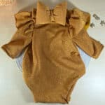 Βρεφικό Παιδικό Κορμάκι Χρυσό με Κορδέλα
