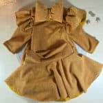 Βρεφικό Παιδικό Σετ Κορμάκι, Φούστα-Σορτσάκι και Κορδέλα Χρυσό