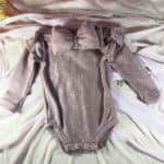 Βρεφικό Παιδικό Ροζ Κορμάκι με Ασορτί Κορδέλα Μαλλιών για Κορίτσια