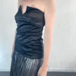 Σετ Μαύρος Κορσές με Ασημί Πλισέ Φούστα maxi - Image 2