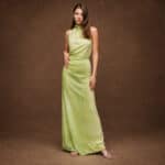 Εντυπωσιακό Εξώπλατο Maxi Φόρεμα σε Lime Πράσινο